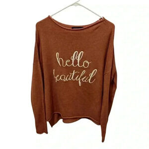 Kittenish Hello Beautiful Relaxed Fit Sweater Size Small